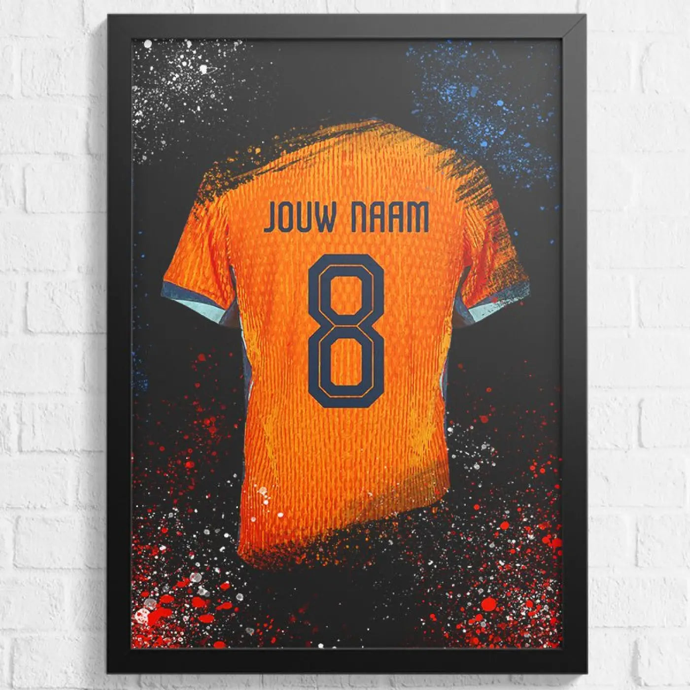 Holland Shirt - Voetbal Poster - Wanddecoratie - Poster A2 (43x61cm) - Voetbalposters
