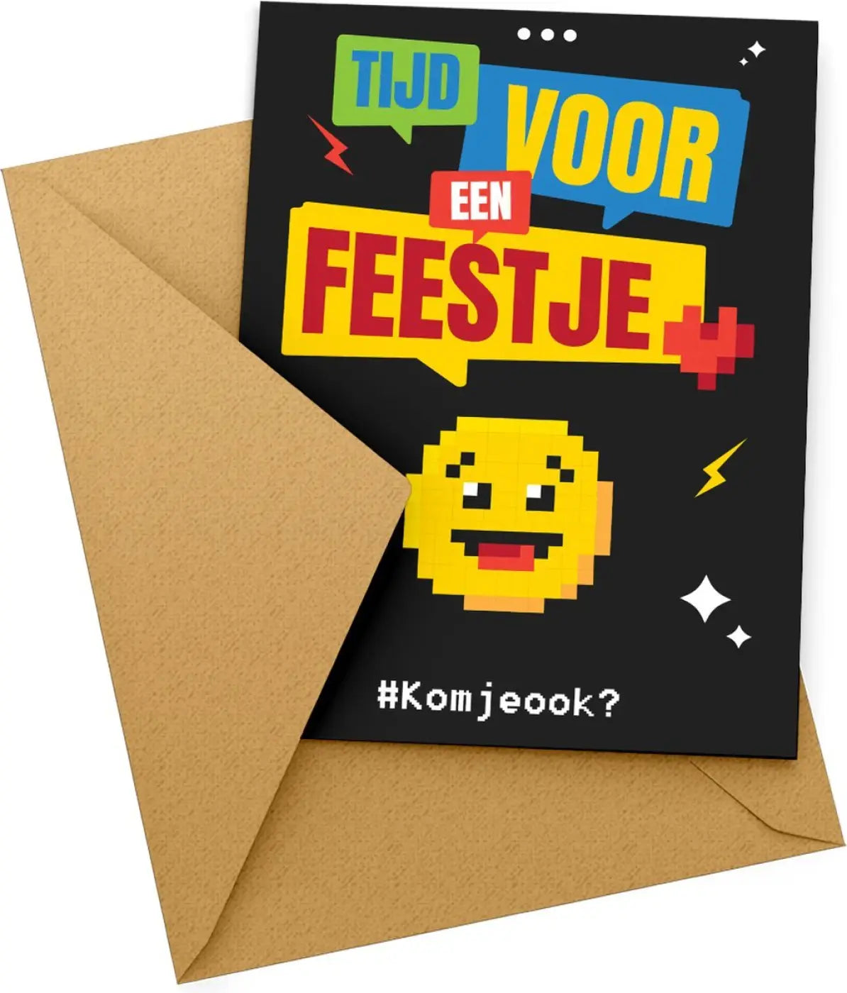 Uitnodiging: Uitnodiging Kinderfeestje Emoji (uitnodigingskaart) – Kleurmedia®