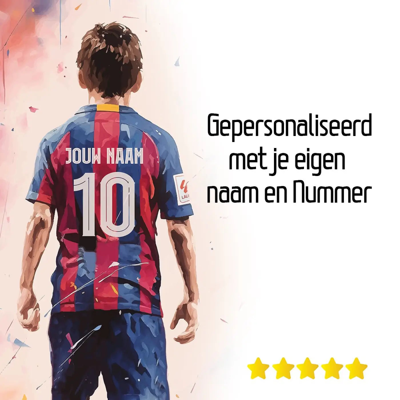 Barcelona Shirt Aquarel - Voetbal Poster - Wanddecoratie - Voetbalposters