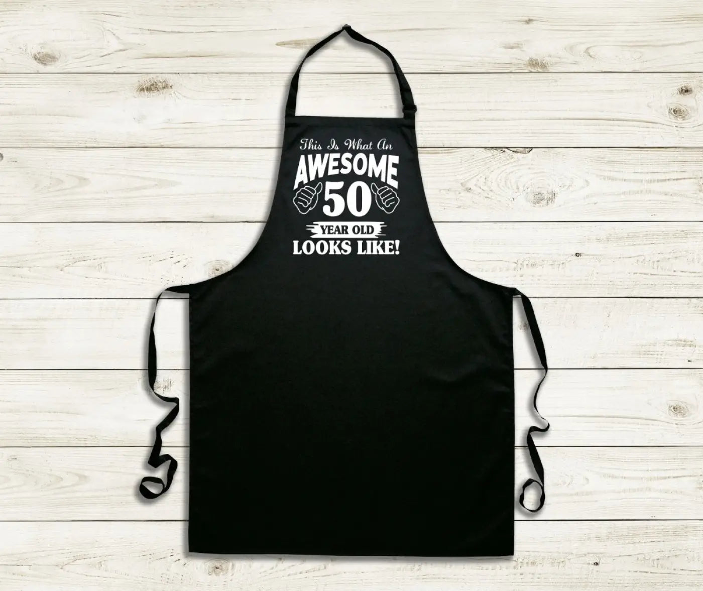 BBQ Schort met naam - Awesome 50 - Geschenkenset