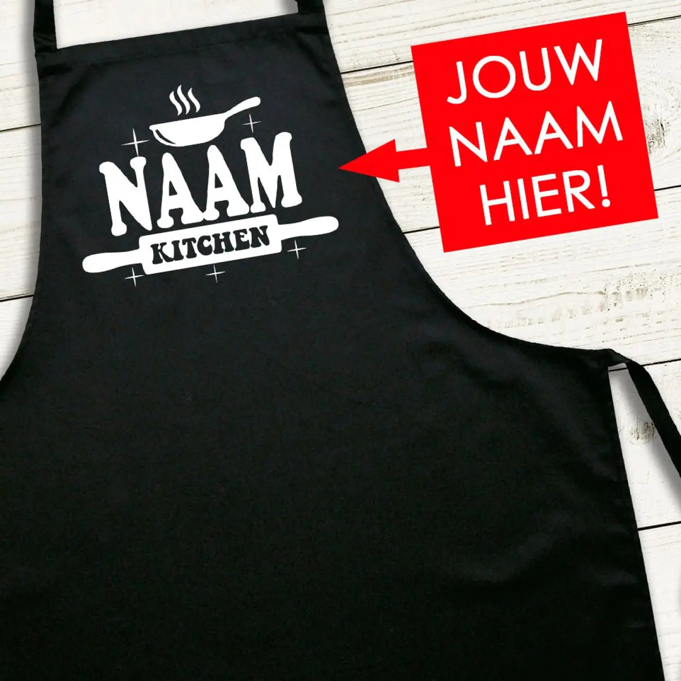 BBQ Schort met Naam (kitchen) - Geschenkenset