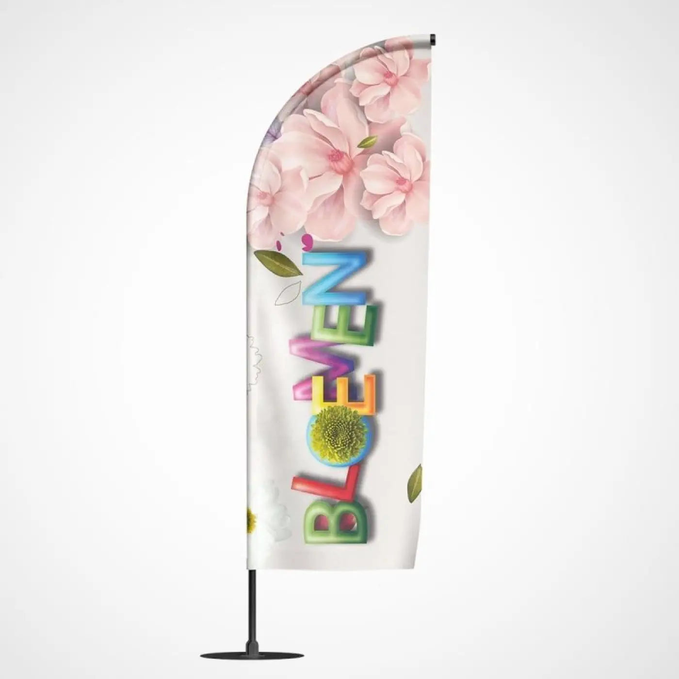 Beachvlag Bloemen - Klein - 80x220 cm - Beachvlag