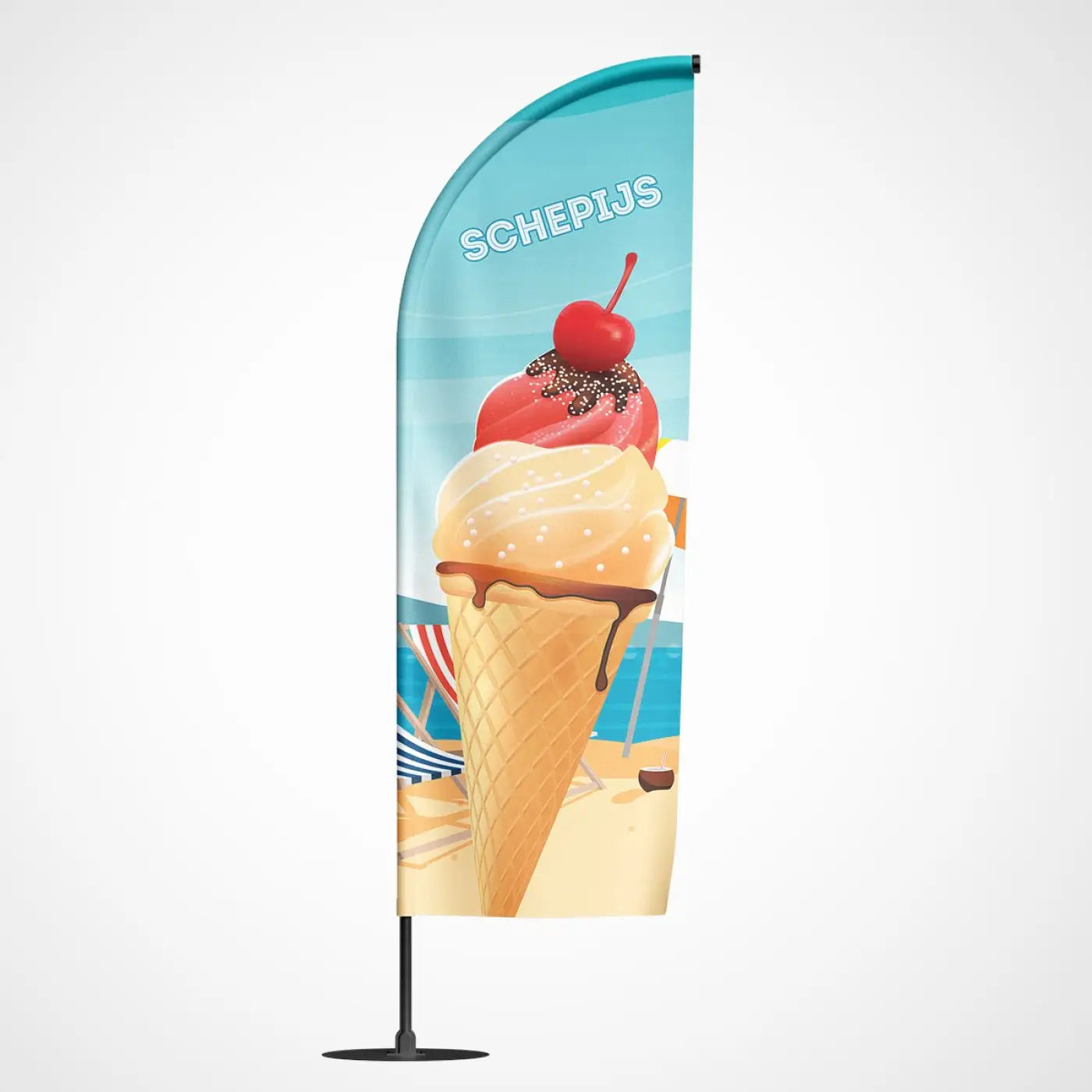 Beachvlag Schepijs - Klein - 80x220 cm - Beachvlag