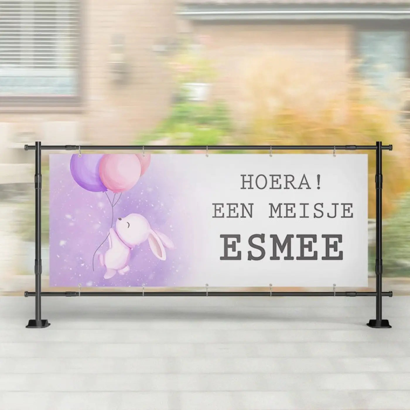 Geboorte spandoek | Konijn Hoera! een Meisje - spandoeken