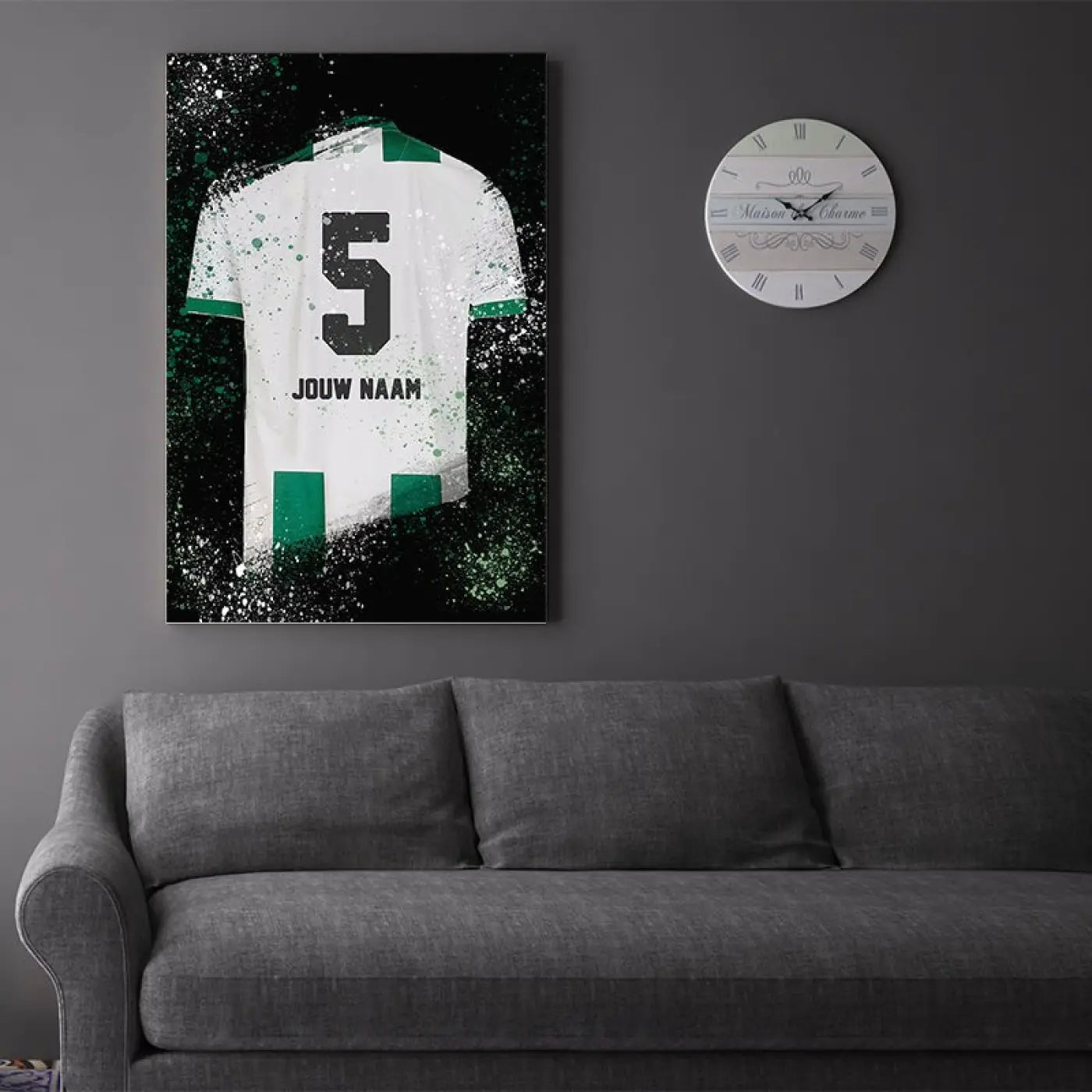FC Groningen voetbalposter met shirt wanddecoratie