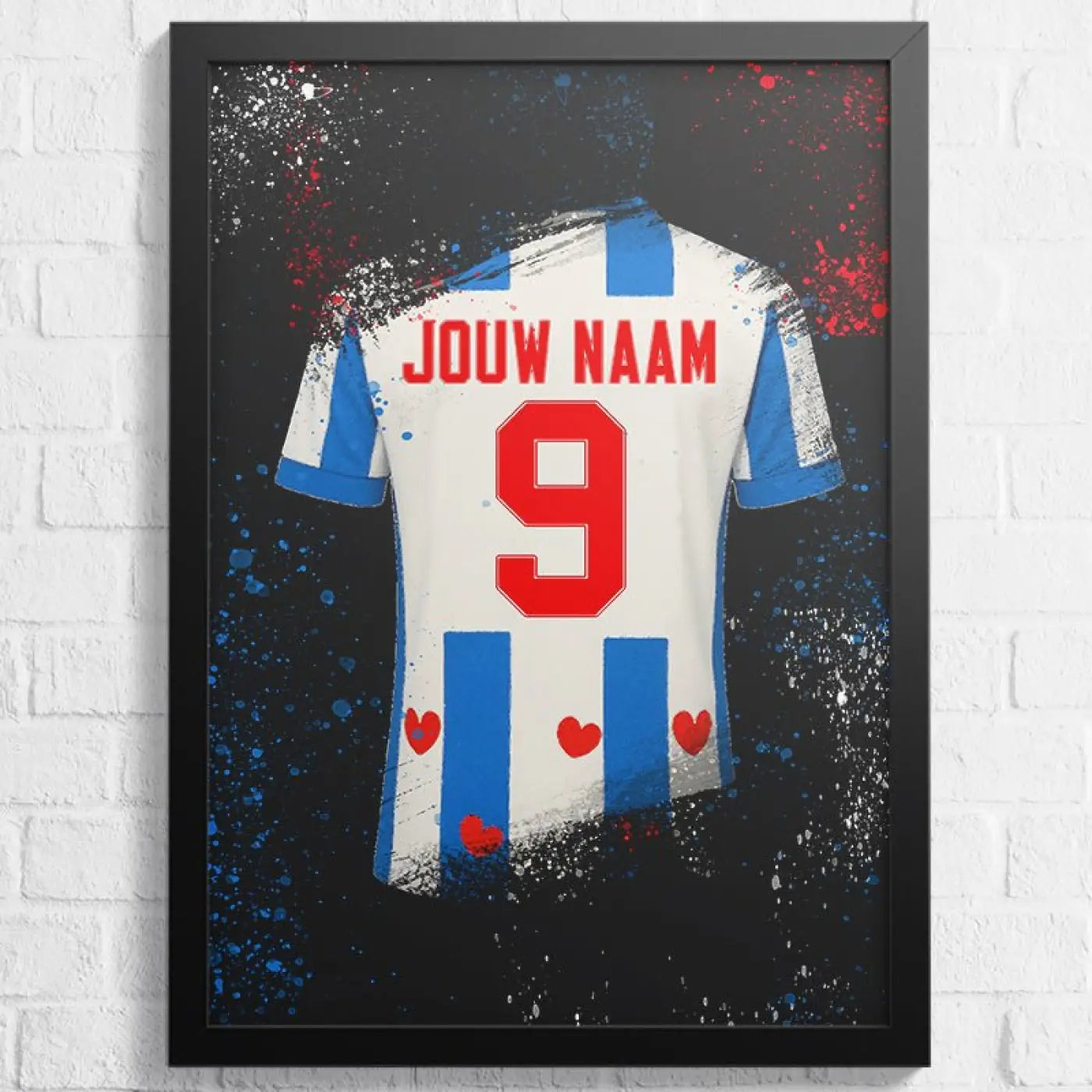 SC Heerenveen voetbalposter met shirt wanddecoratie