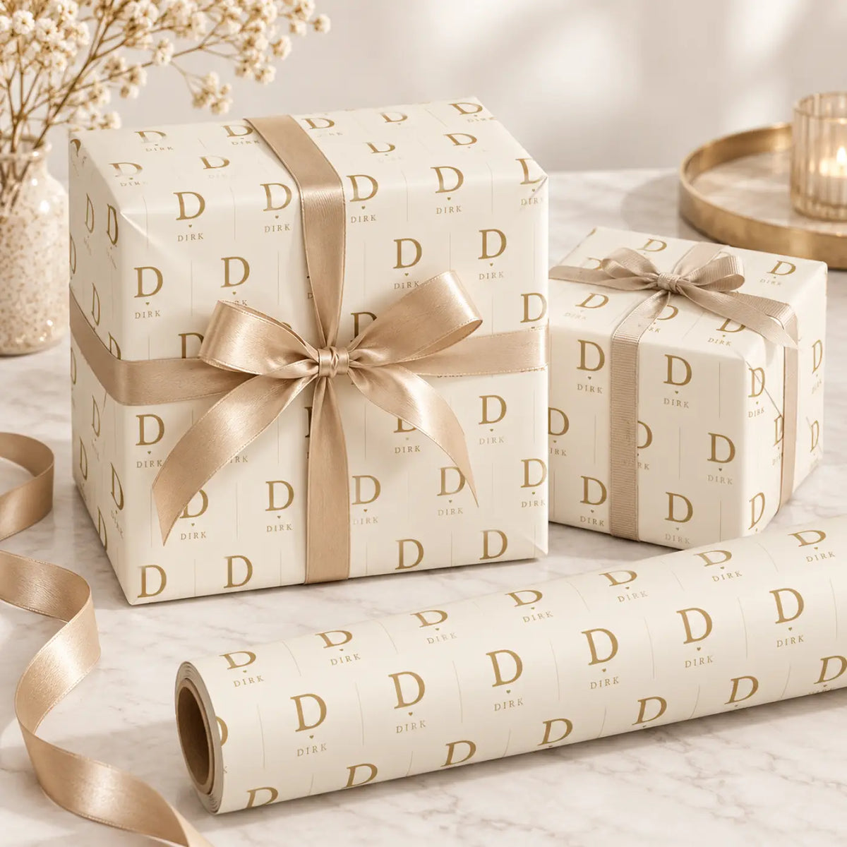 Inpakpapier gepersonaliseerd goud