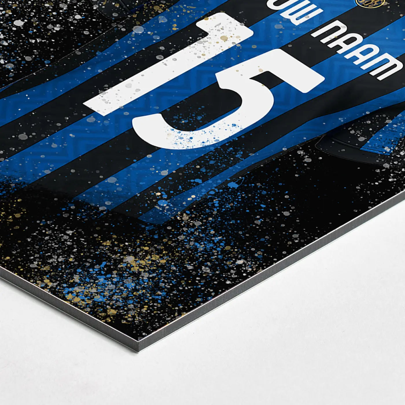 Inter Milan Shirt - Voetbal Poster - Wanddecoratie - Dibond Bord (50x70cm) - Voetbalposters
