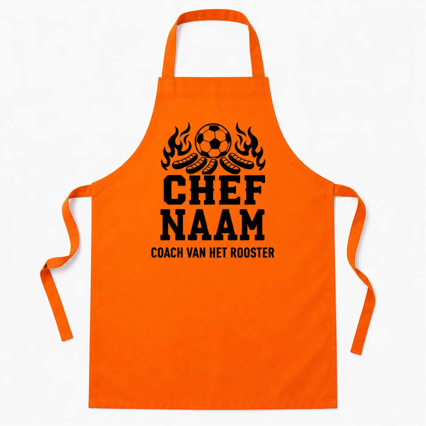 Keukenschort Coach van het rooster - Oranje WK Voetbal - Schort met naam
