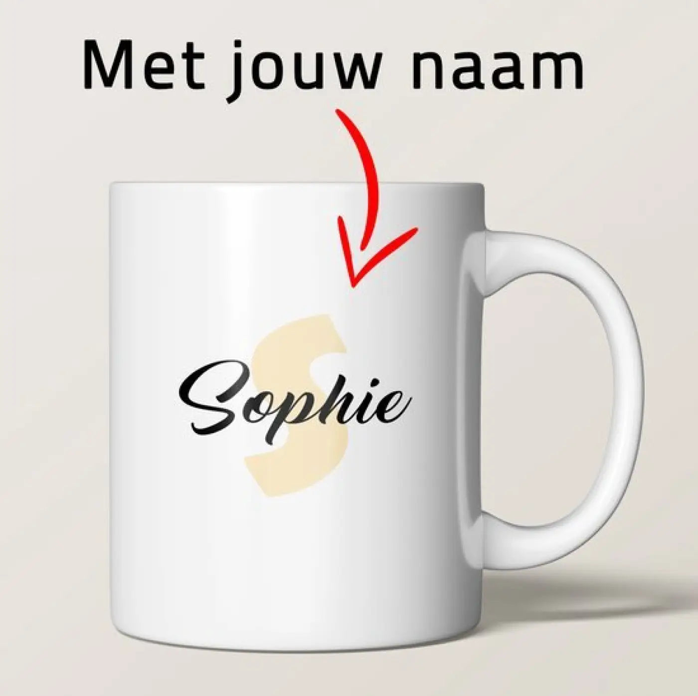 Naam Mok met Letter en Naam - 350ml