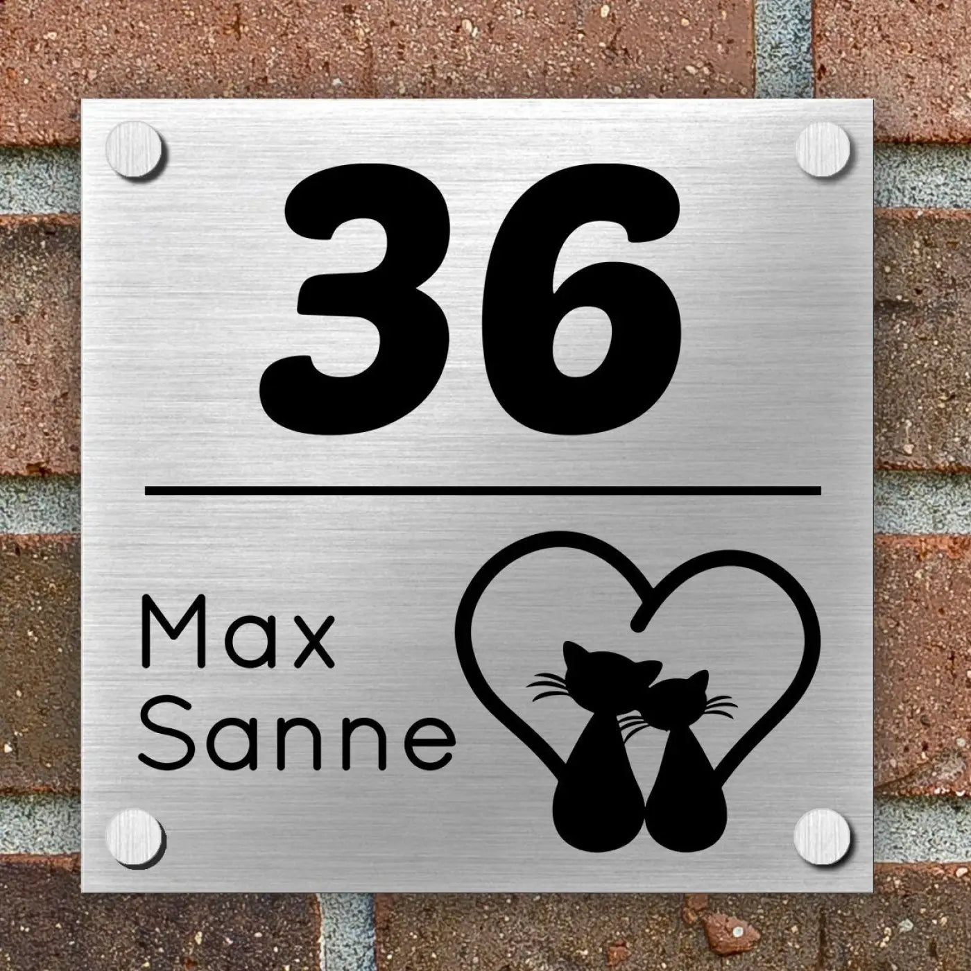 Naambordje Voordeur| Dibond Brushed Aluminium | 15x15 cm - Naambordjes huisnummer
