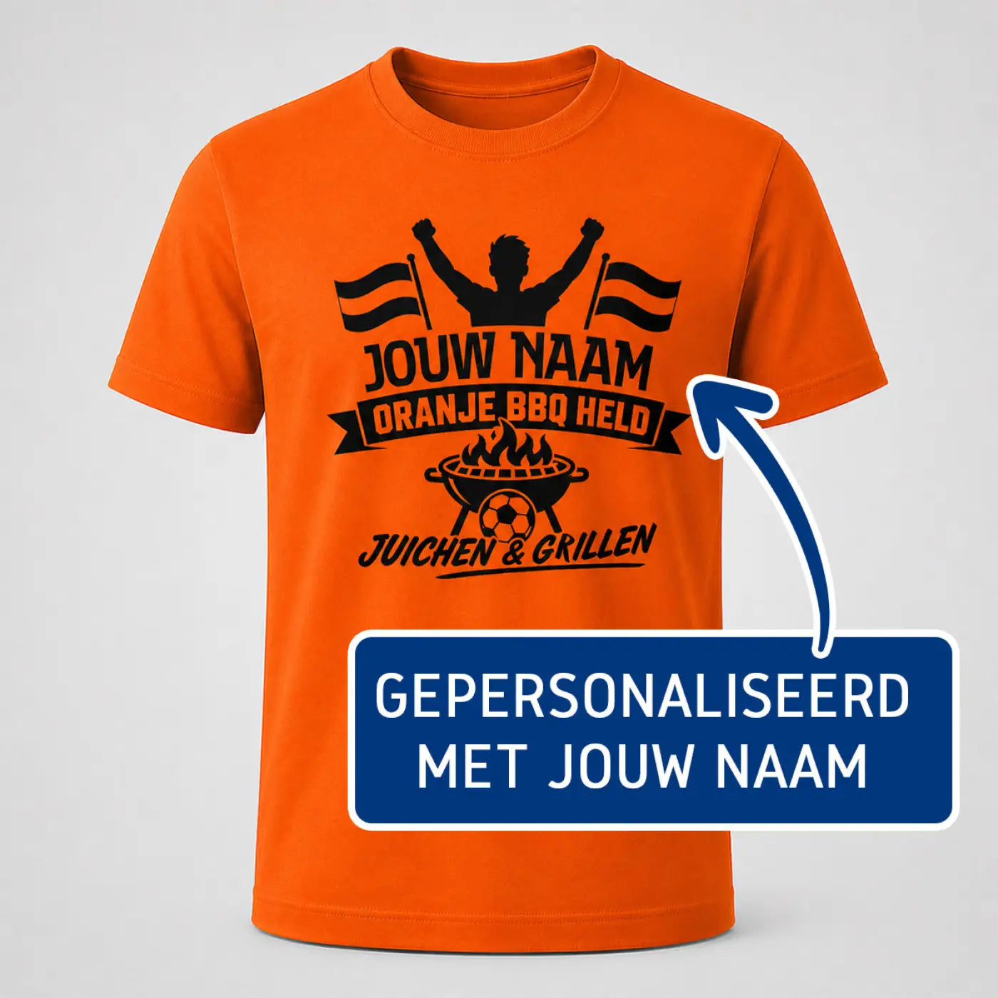 Oranje Voetbalshirt BBQ Held - WK Voetbal - Gepersonaliseerd met naam