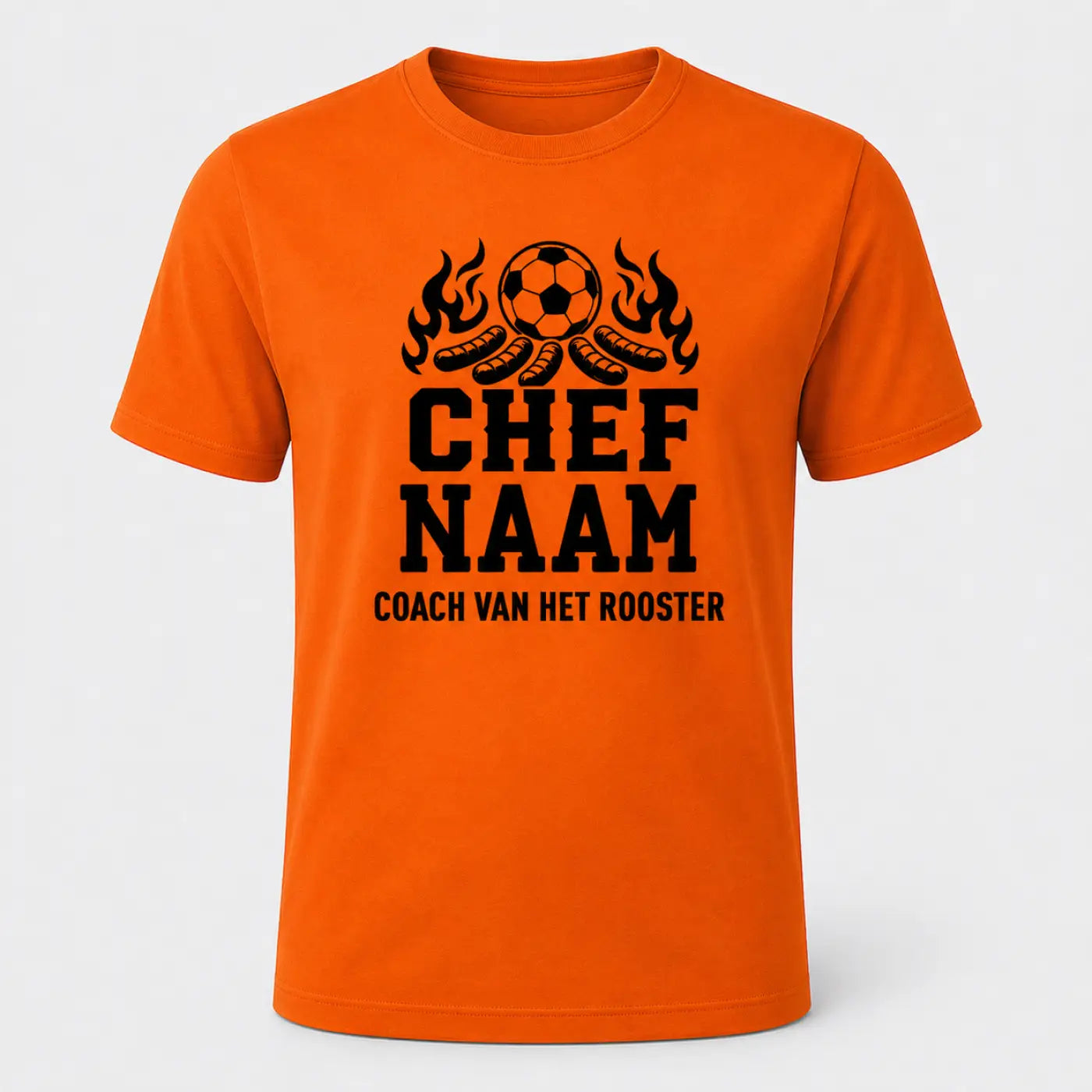 Oranje Voetbalshirt Coach van het rooster - WK Voetbal - Gepersonaliseerd met naam