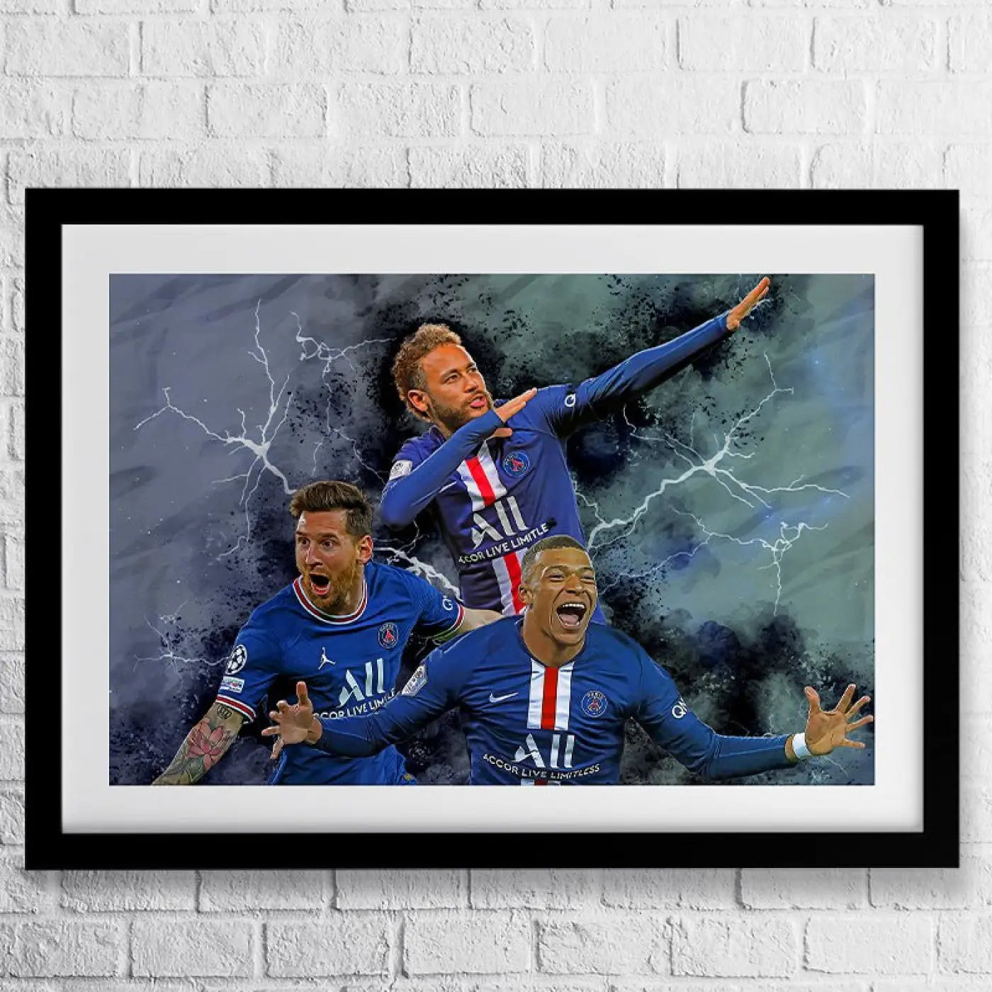 Poster: Poster PSG Messi , Neymar  en Mbappé (wandposter) – Kleurmedia®