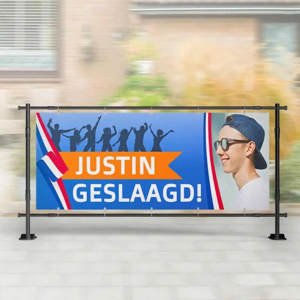 Spandoek Geslaagd | Crowd met Foto - spandoeken