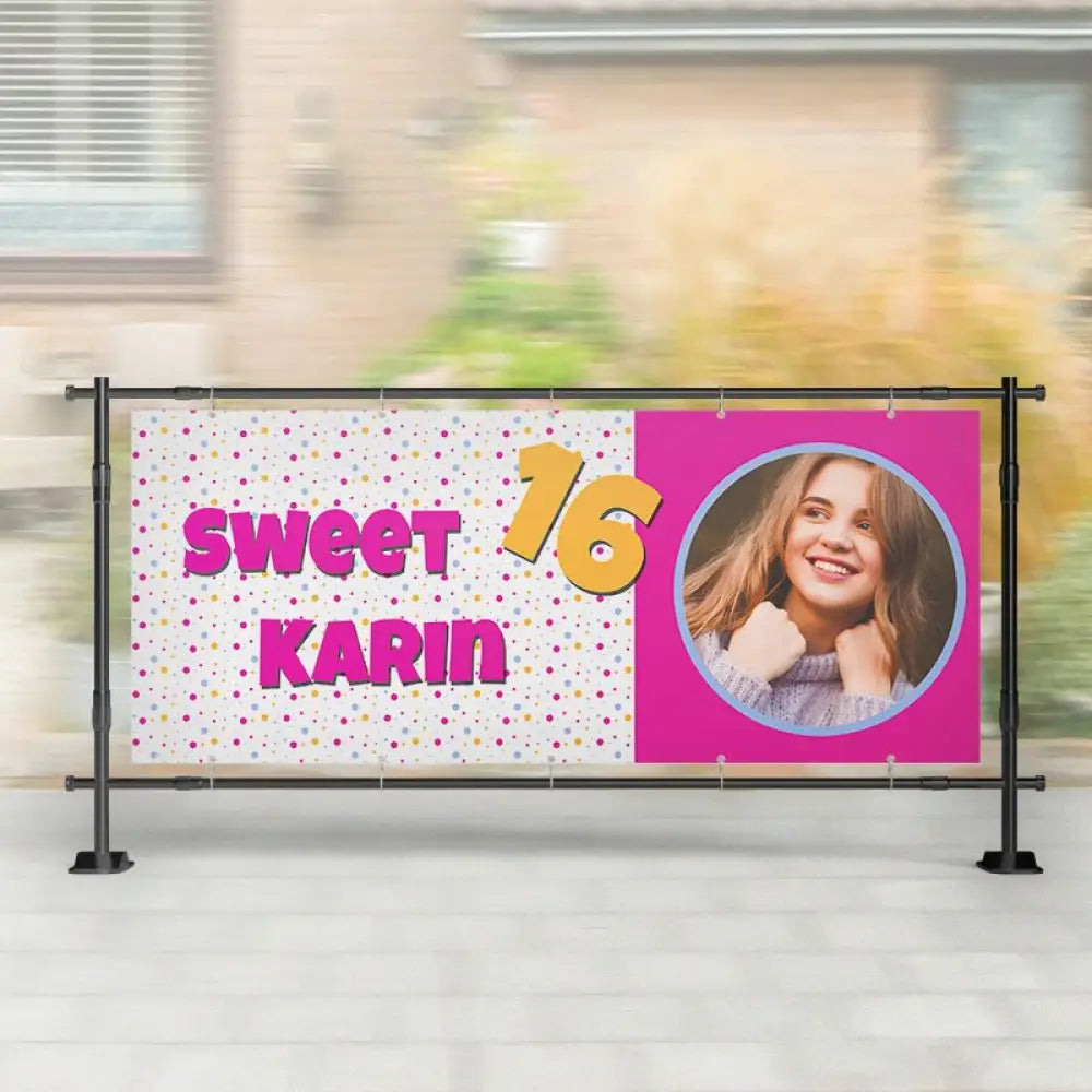 Spandoek Verjaardag | Sweet 16 met Foto - spandoeken