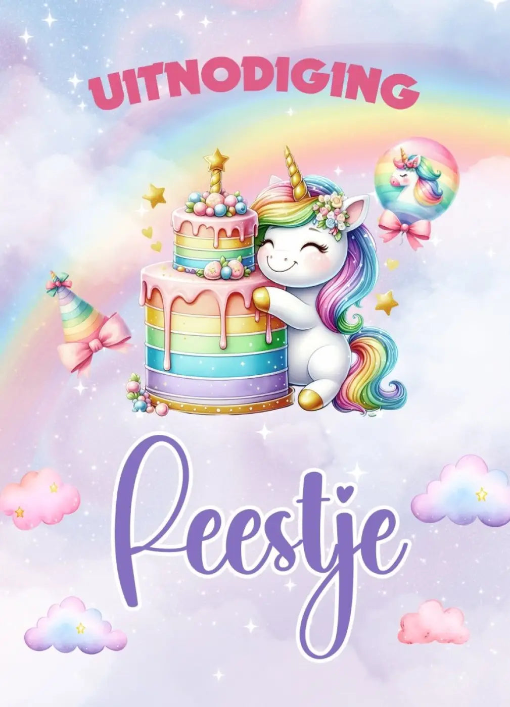 Uitnodiging kinderfeestje Unicorn - kinderfeestjes