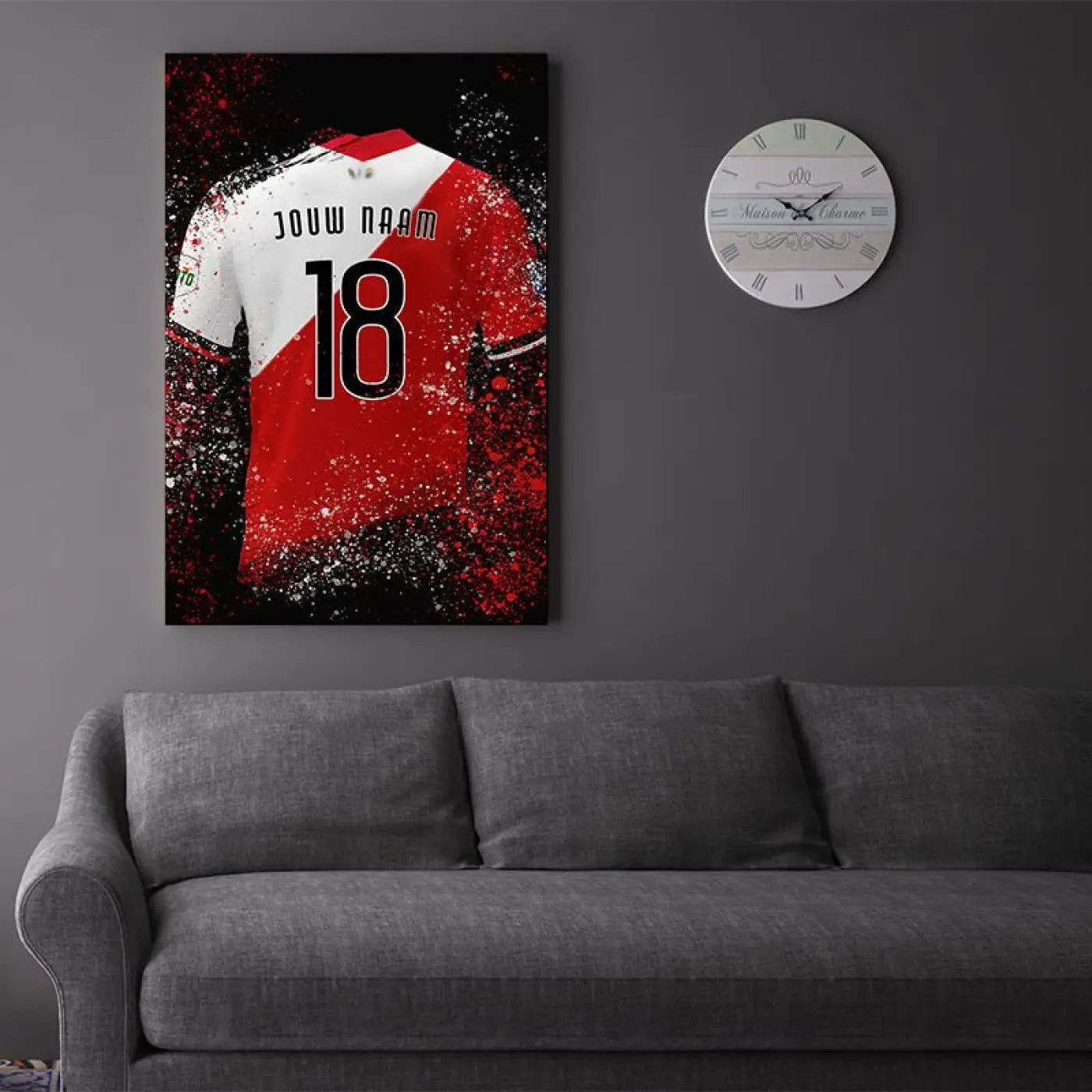 FC Utrecht voetbalposter met shirt wanddecoratie