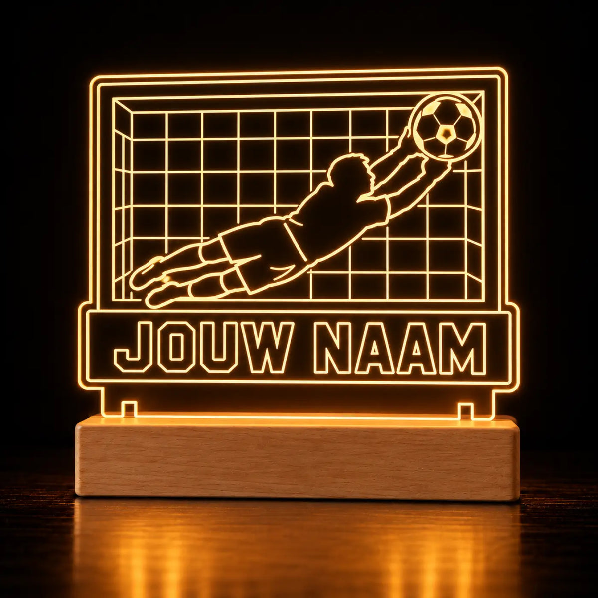 Voetbal LED Lamp met Naam - Doelman