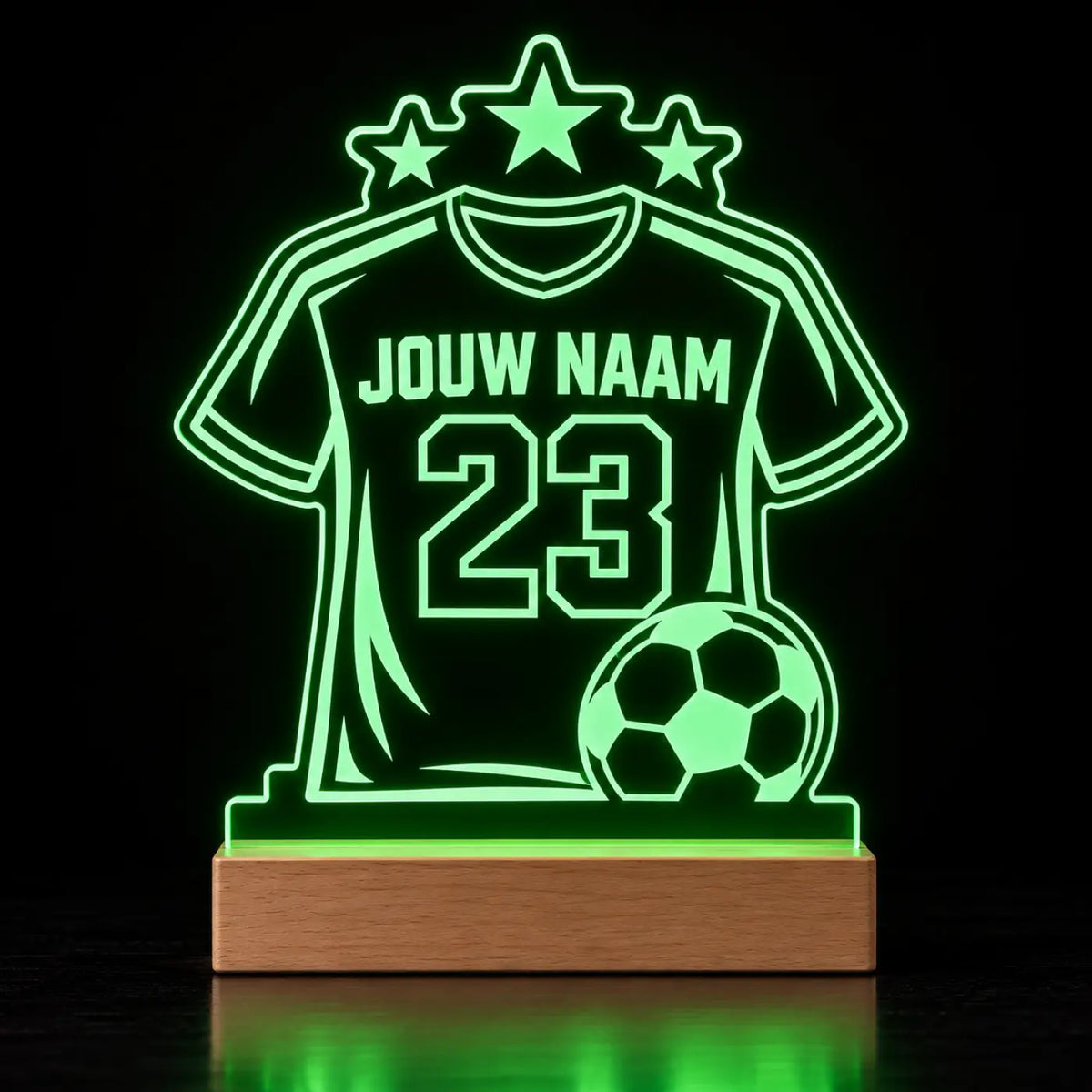 Voetbal LED Lamp met Naam - Shirt met sterren